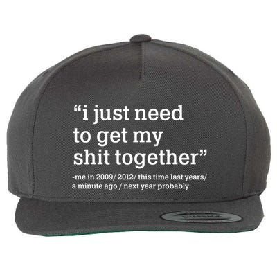 Funny New Year I Just Need to Get My Shit Together Wool Snapback Cap