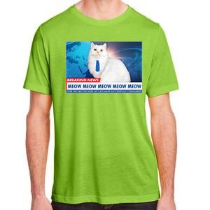 Funny News Anchor Cat Adult ChromaSoft Performance T-Shirt