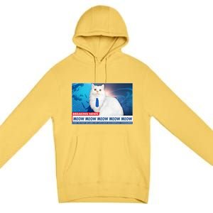 Funny News Anchor Cat Premium Pullover Hoodie