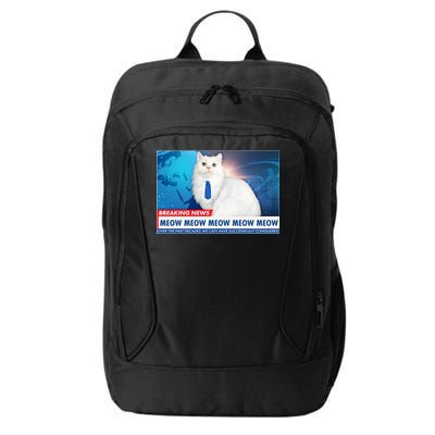 Funny News Anchor Cat City Backpack