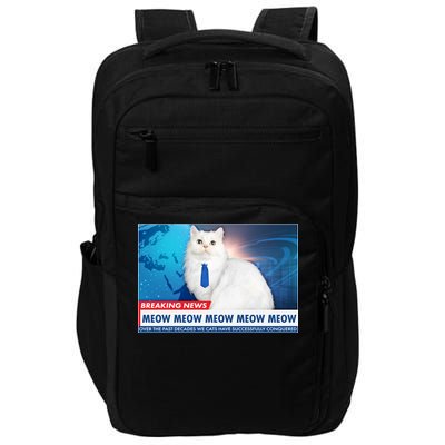 Funny News Anchor Cat Impact Tech Backpack