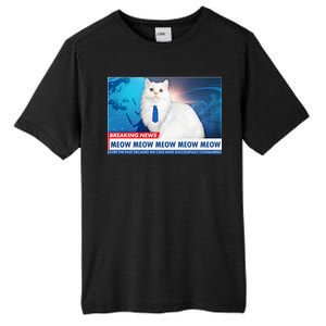 Funny News Anchor Cat Tall Fusion ChromaSoft Performance T-Shirt