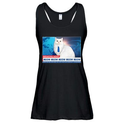 Funny News Anchor Cat Ladies Essential Flowy Tank