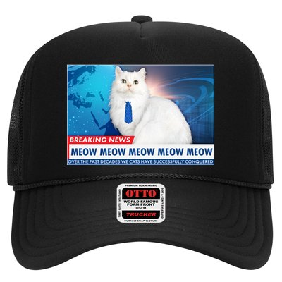 Funny News Anchor Cat Trucker Hat