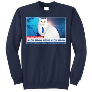 Funny News Anchor Cat Sweatshirt