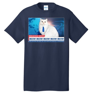 Funny News Anchor Cat Tall T-Shirt