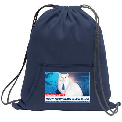 Funny News Anchor Cat Sweatshirt Cinch Pack Bag