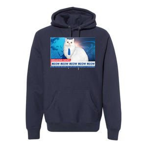 Funny News Anchor Cat Premium Hoodie