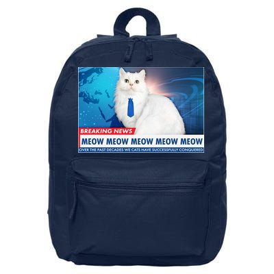 Funny News Anchor Cat 16 in Basic Backpack