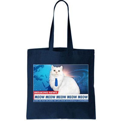 Funny News Anchor Cat Tote Bag