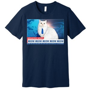 Funny News Anchor Cat Premium T-Shirt