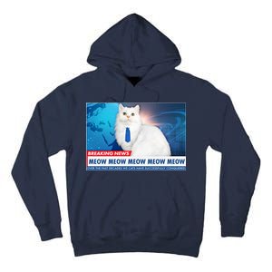 Funny News Anchor Cat Tall Hoodie