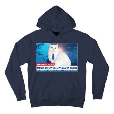 Funny News Anchor Cat Tall Hoodie