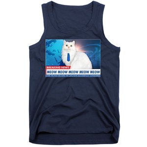 Funny News Anchor Cat Tank Top