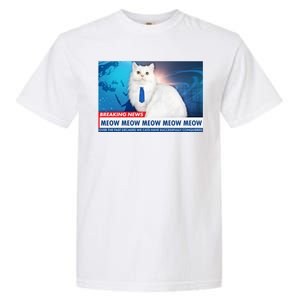 Funny News Anchor Cat Garment-Dyed Heavyweight T-Shirt