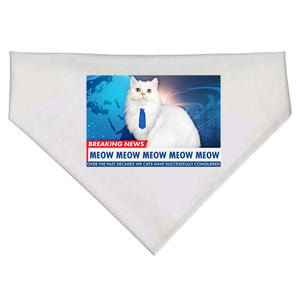 Funny News Anchor Cat USA-Made Doggie Bandana