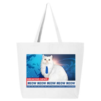 Funny News Anchor Cat 25L Jumbo Tote