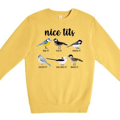 Funny Nice Tits Birds Premium Crewneck Sweatshirt