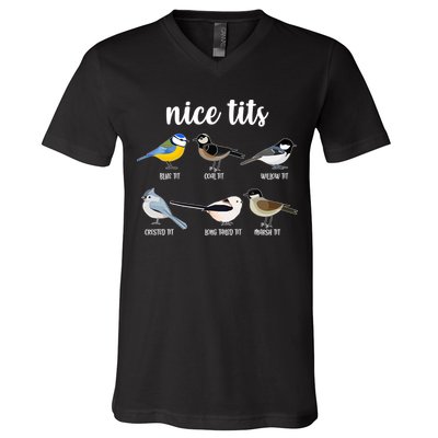Funny Nice Tits Birds V-Neck T-Shirt
