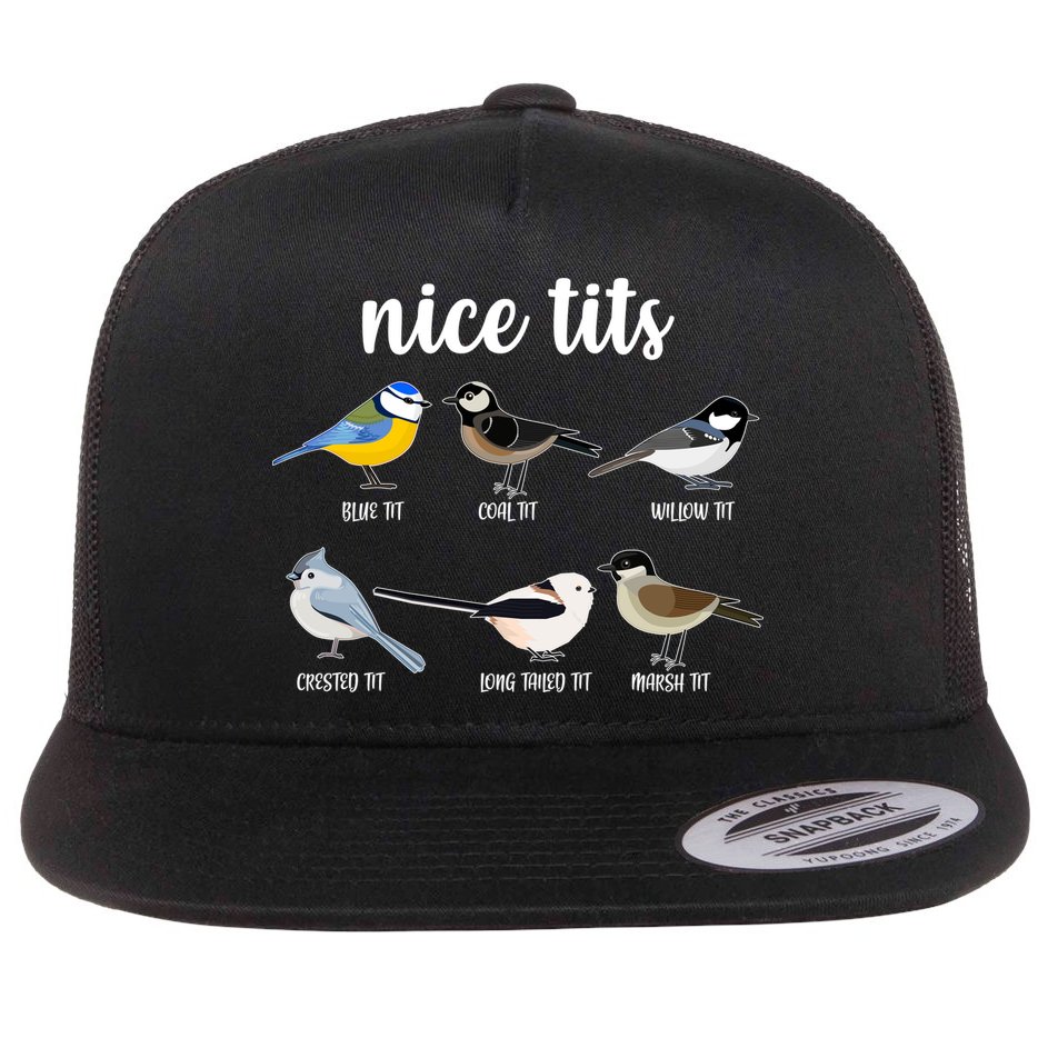 Funny Nice Tits Birds Flat Bill Trucker Hat