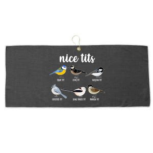 Funny Nice Tits Birds Large Microfiber Waffle Golf Towel