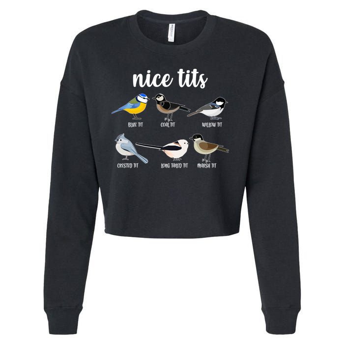 Funny Nice Tits Birds Cropped Pullover Crew