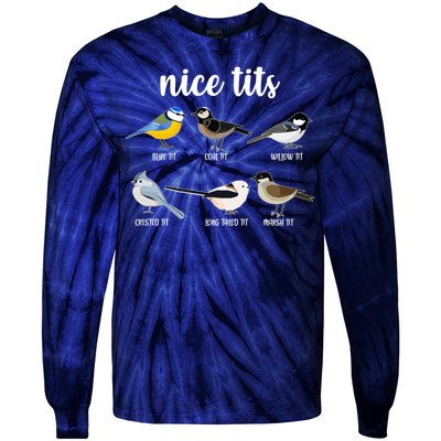 Funny Nice Tits Birds Tie-Dye Long Sleeve Shirt