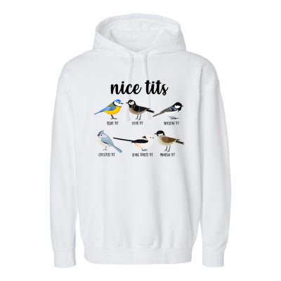 Funny Nice Tits Birds Garment-Dyed Fleece Hoodie