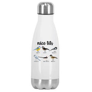 Funny Nice Tits Birds Stainless Steel Insulated Water Bottle