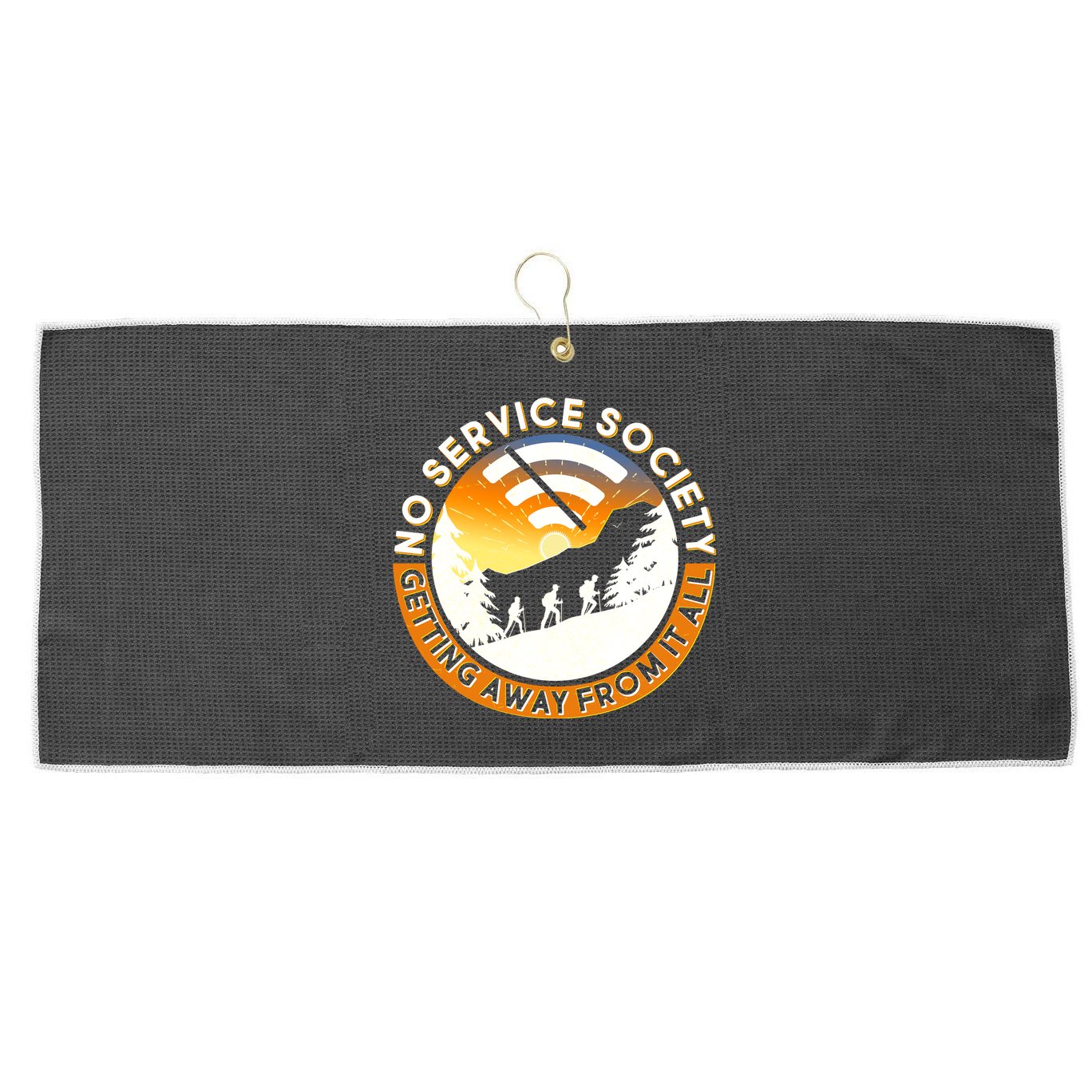 Funny No Service Society Large Microfiber Waffle Golf Towel
