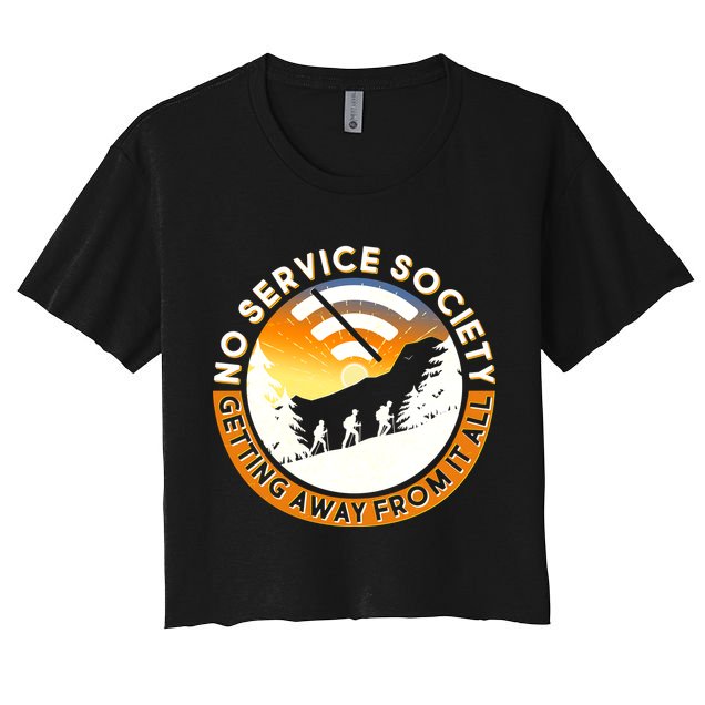 Funny No Service Society Crop Top