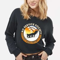 Funny No Service Society Cropped Pullover Crew