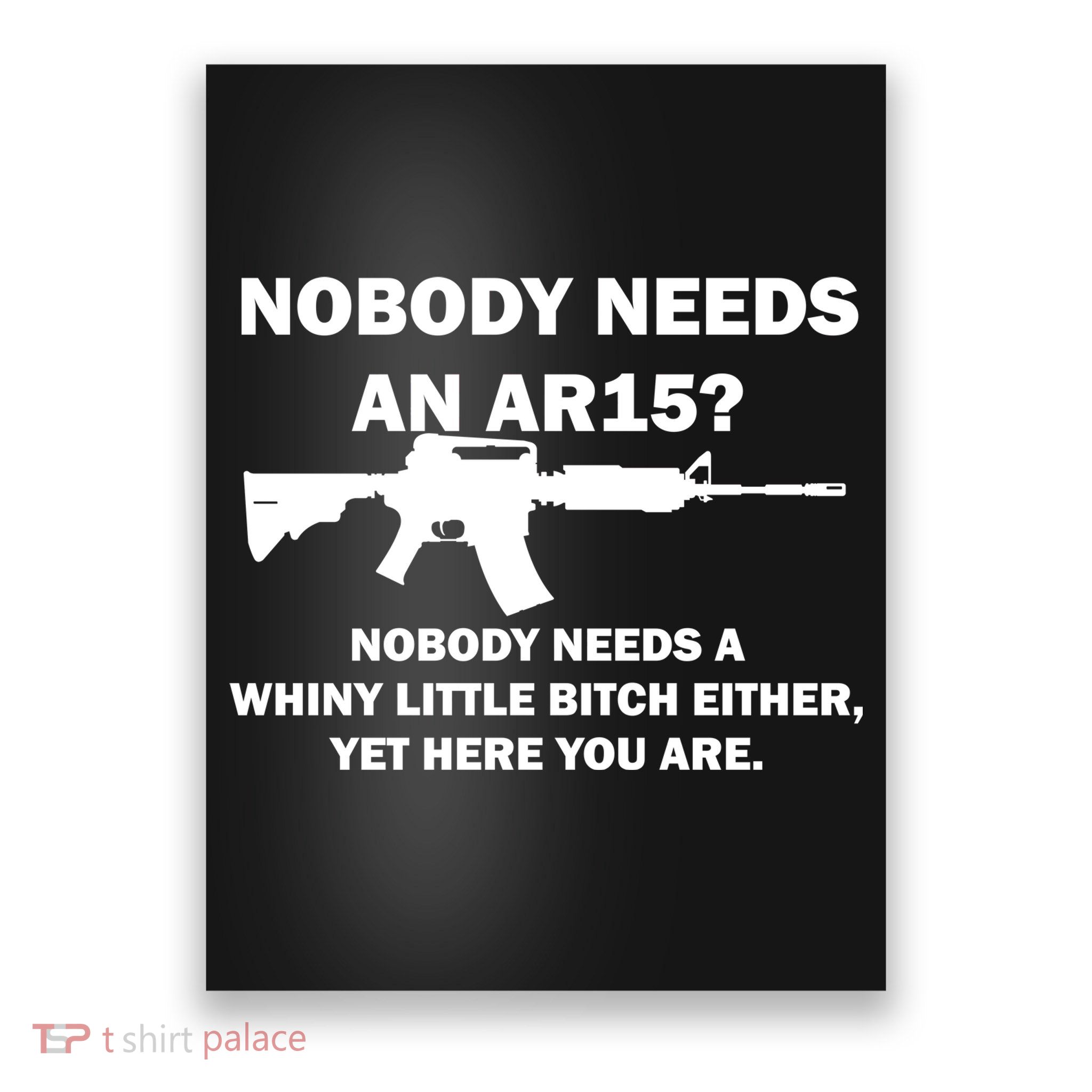 Funny Nobody Needs An AR15? Nobody Needs Whiny Little Poster
