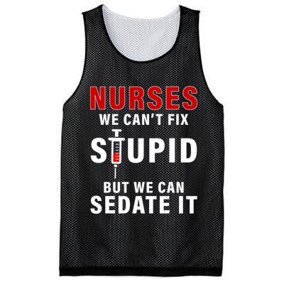 Funny Nurse Can't Fix Stupid Mesh Reversible Basketball Jersey Tank