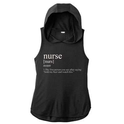 Funny Nurse Definition Ladies PosiCharge Tri-Blend Wicking Draft Hoodie Tank