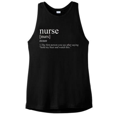 Funny Nurse Definition Ladies PosiCharge Tri-Blend Wicking Tank