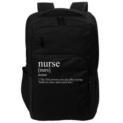 Funny Nurse Definition Impact Tech Backpack