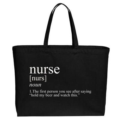 Funny Nurse Definition Cotton Canvas Jumbo Tote