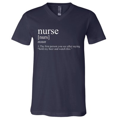 Funny Nurse Definition V-Neck T-Shirt