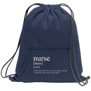 Funny Nurse Definition Sweatshirt Cinch Pack Bag