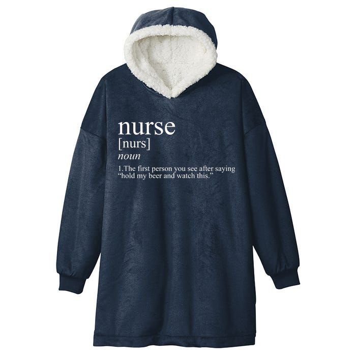 Funny Nurse Definition Hooded Wearable Blanket