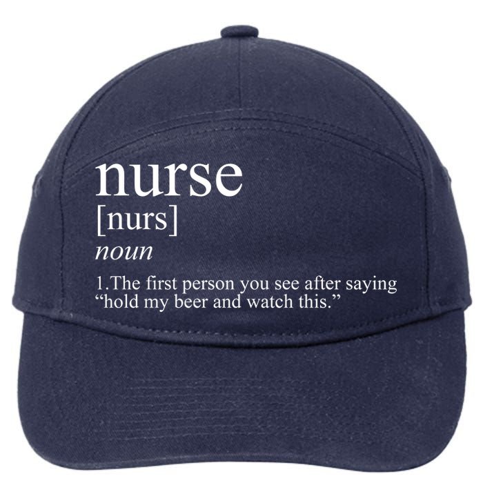 Funny Nurse Definition 7-Panel Snapback Hat