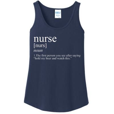 Funny Nurse Definition Ladies Essential Tank