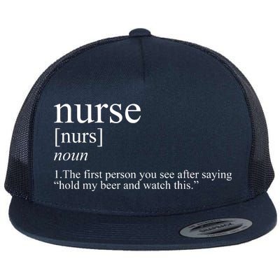 Funny Nurse Definition Flat Bill Trucker Hat