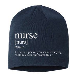 Funny Nurse Definition Sustainable Beanie