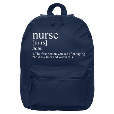 Funny Nurse Definition 16 in Basic Backpack