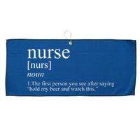 Funny Nurse Definition Large Microfiber Waffle Golf Towel