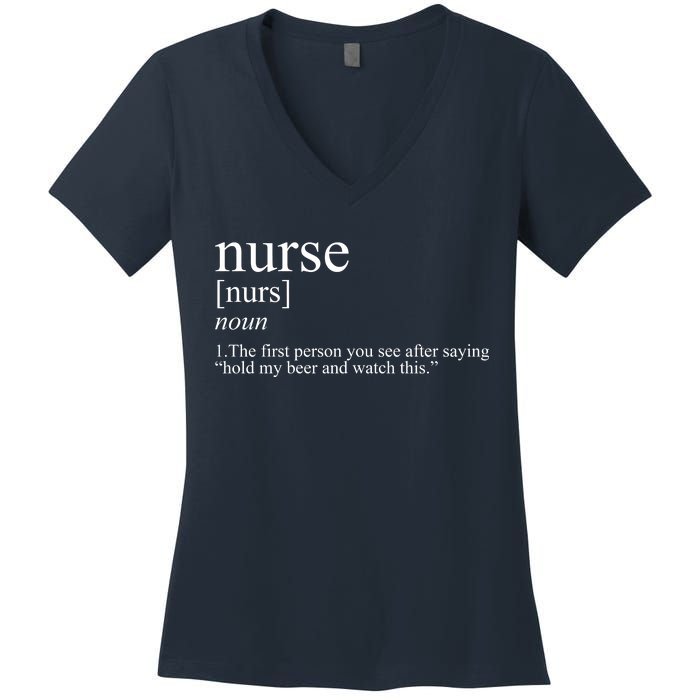 Funny Nurse Definition Women's V-Neck T-Shirt