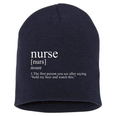 Funny Nurse Definition Short Acrylic Beanie