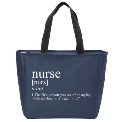 Funny Nurse Definition Zip Tote Bag